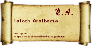 Maloch Adalberta névjegykártya